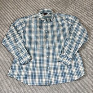 UNTUCKit Maxville Blue Plaid Wrinkle Free Long Sleeve Button Up Shirt Men's 3XL